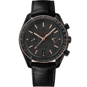 Omega Speedmaster Dark Side of the Moon 44.25 mm, black ceramic on leather strap