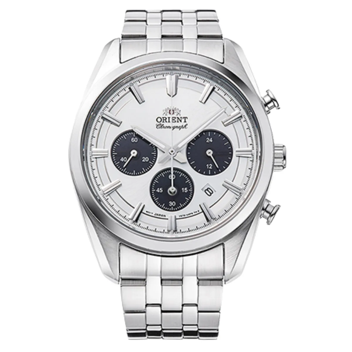 Orient RA-TX0305S Contemporary Solar Chronograph White Panda Dial Mens Watch