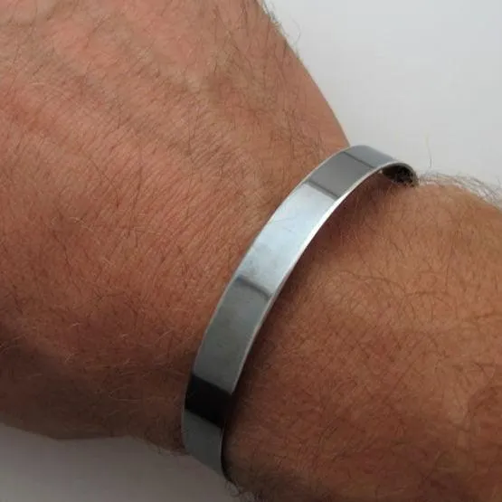 Oxidized Black Bangle Bracelet for men
