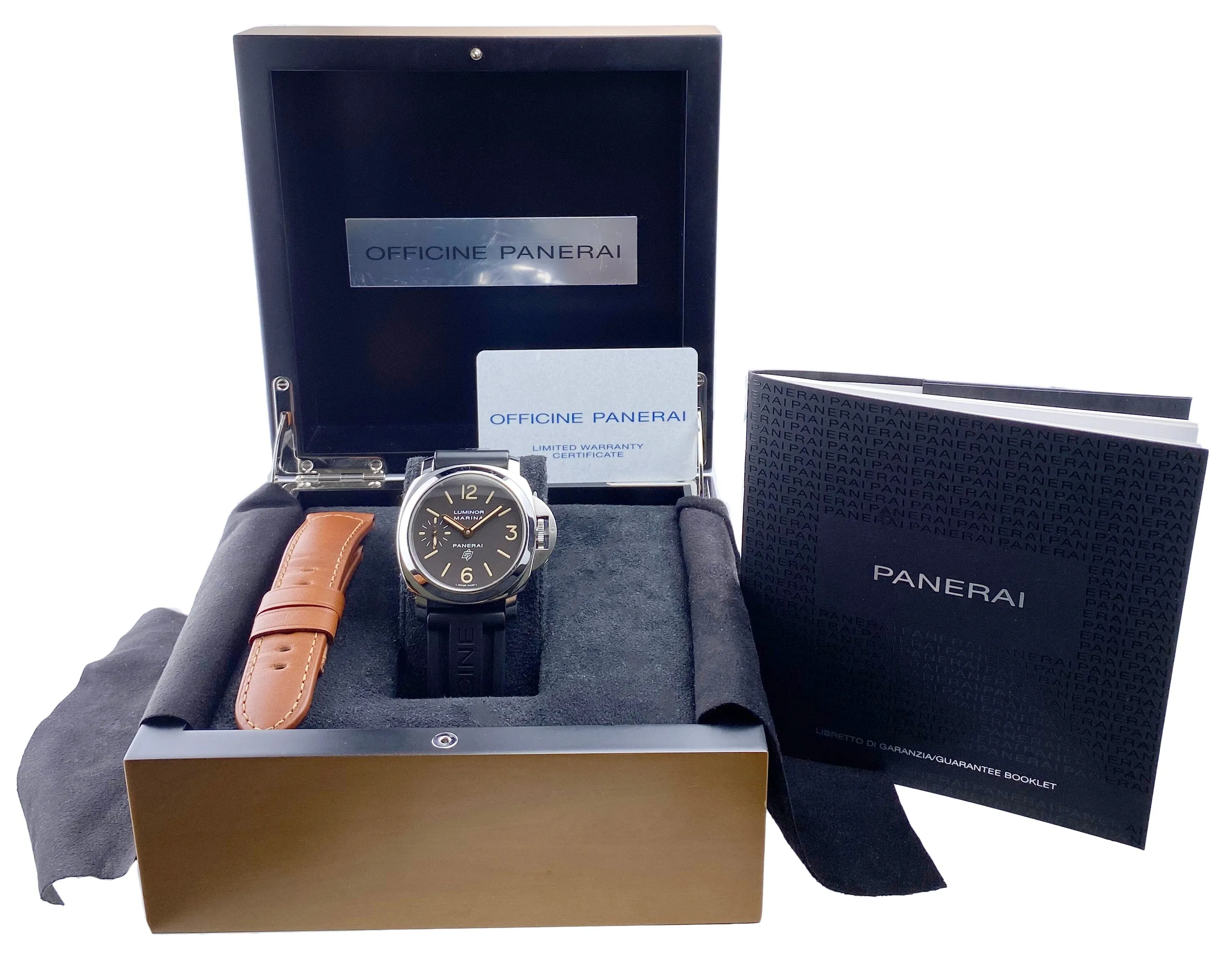 Panerai Luminor Marina Logo Acciaio PAM00623 Brown Dial Mens Watch Box Papers