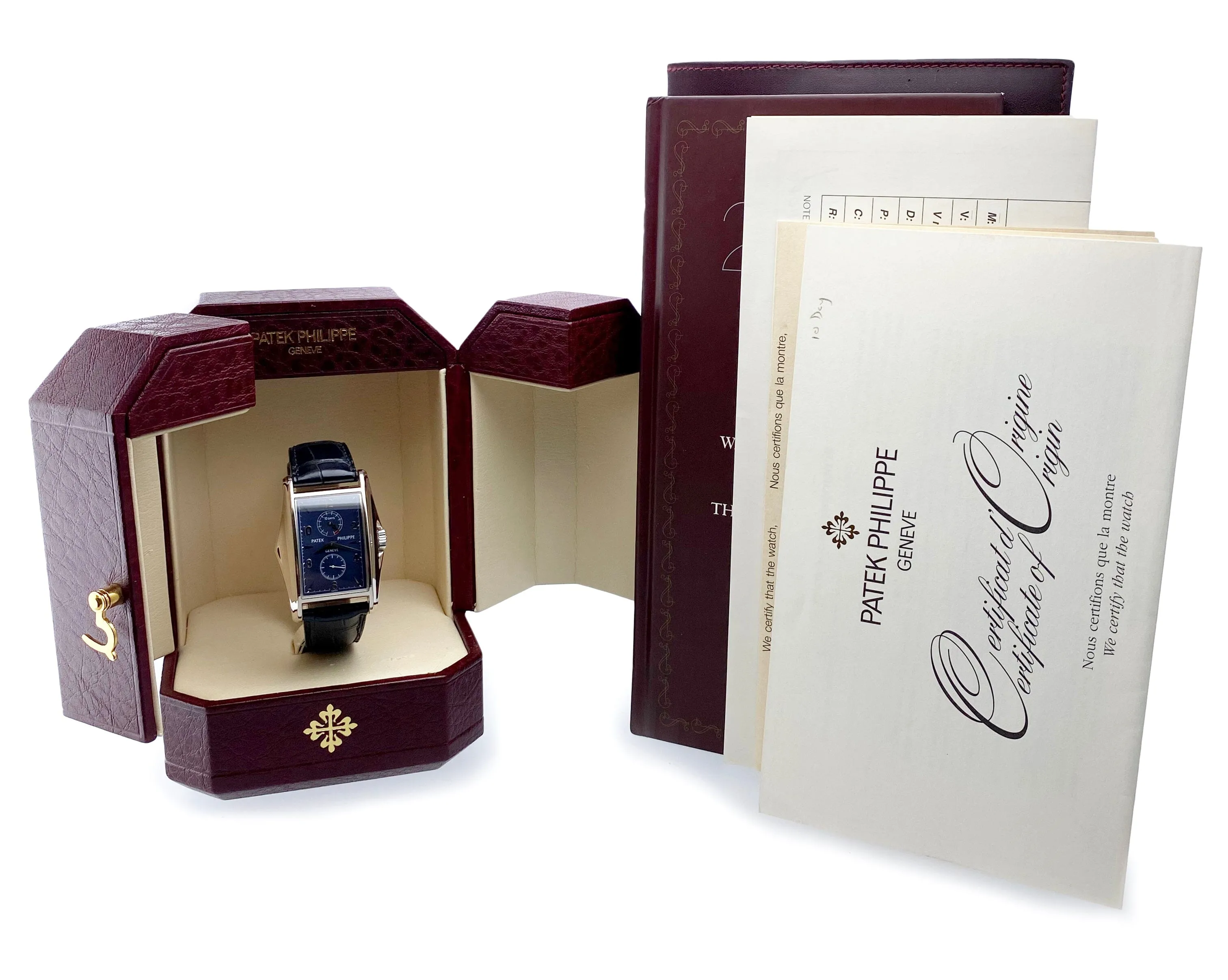 Patek Philippe 10-Day 5100G Blue Dial Mens Watch Box Papers