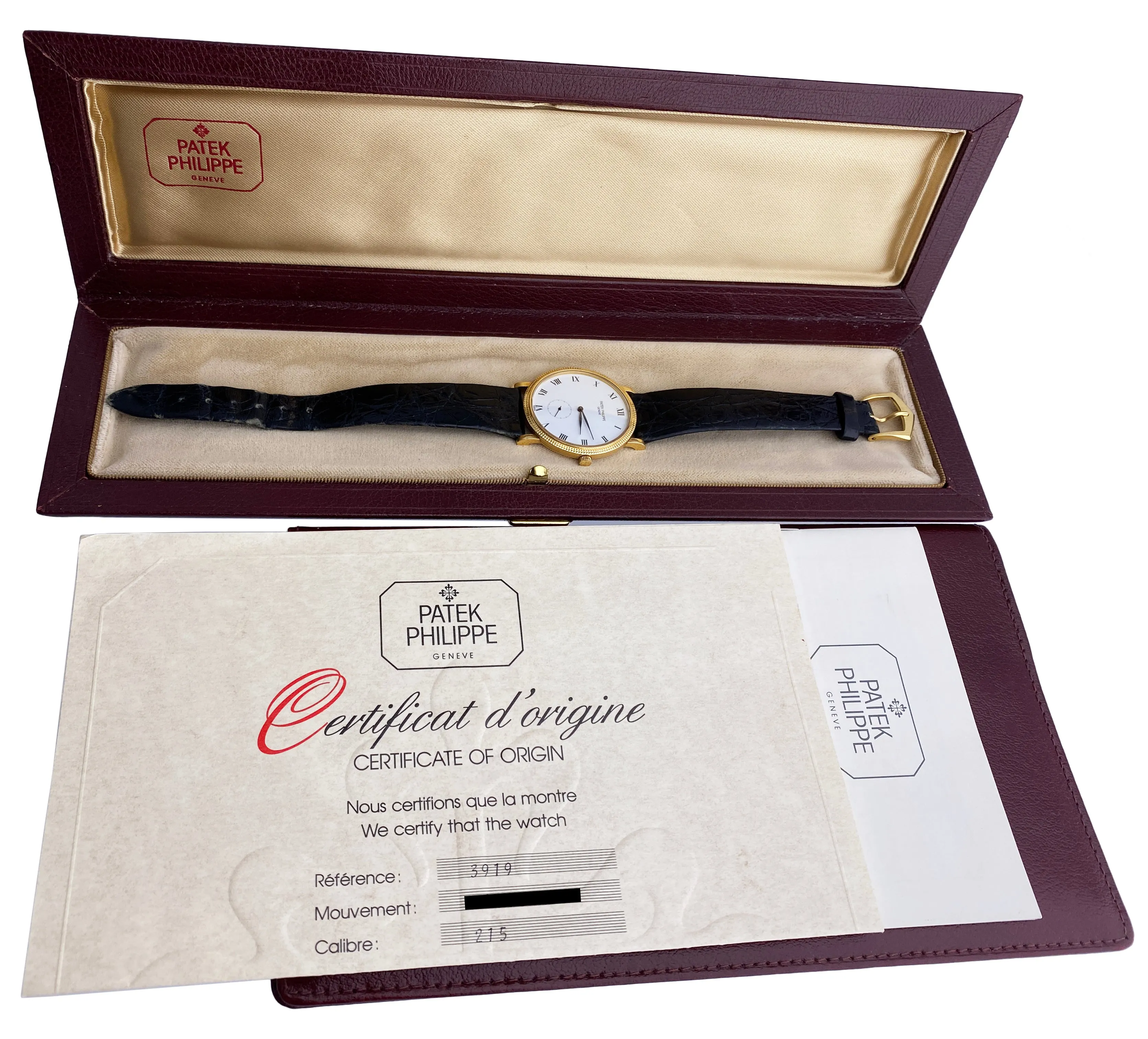 Patek Philippe Calatrava 3919J Mens Watch Box Papers
