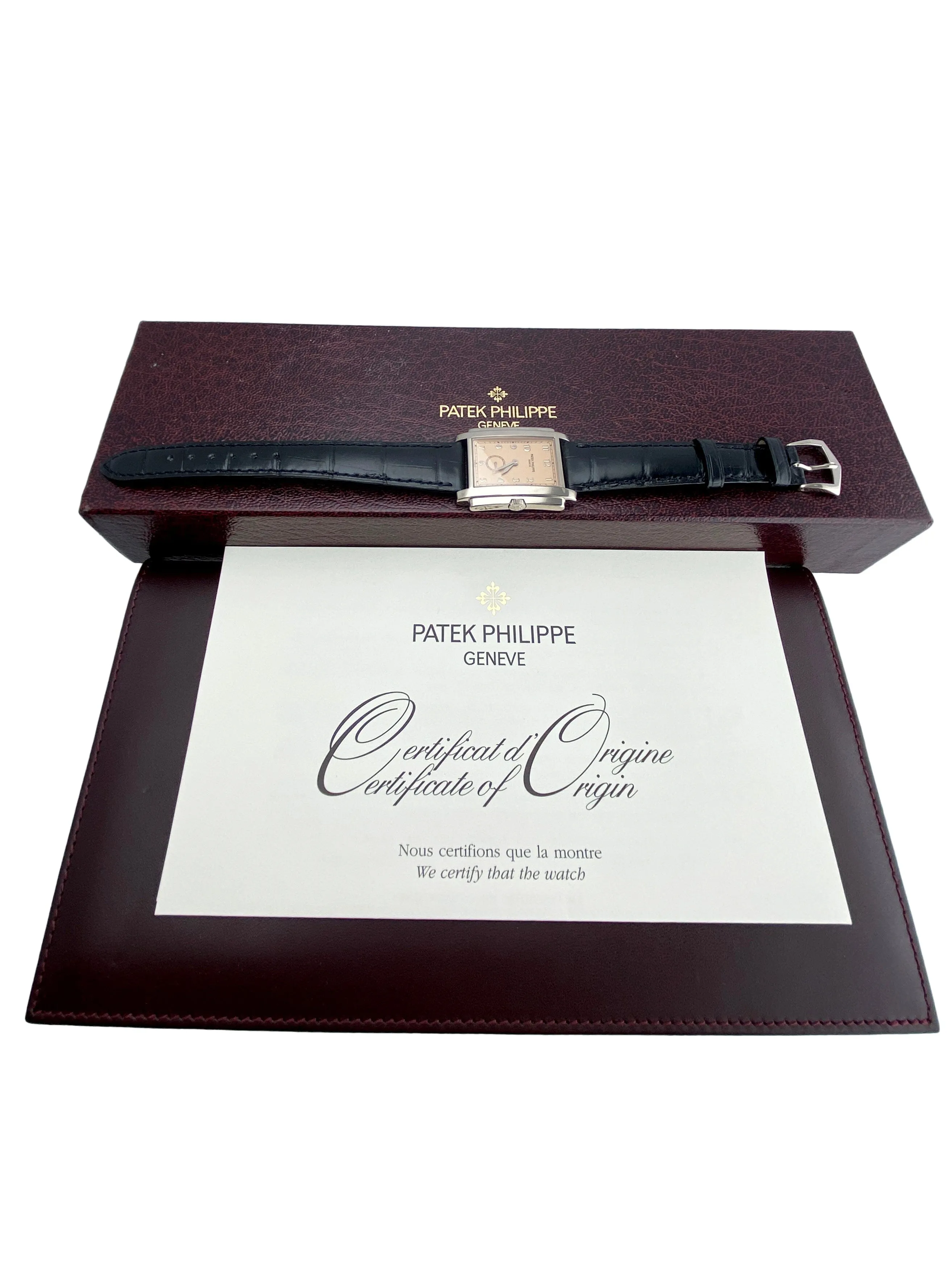 Patek Philippe Gondolo 5024G Salmon Dial Mens Watch Box Papers