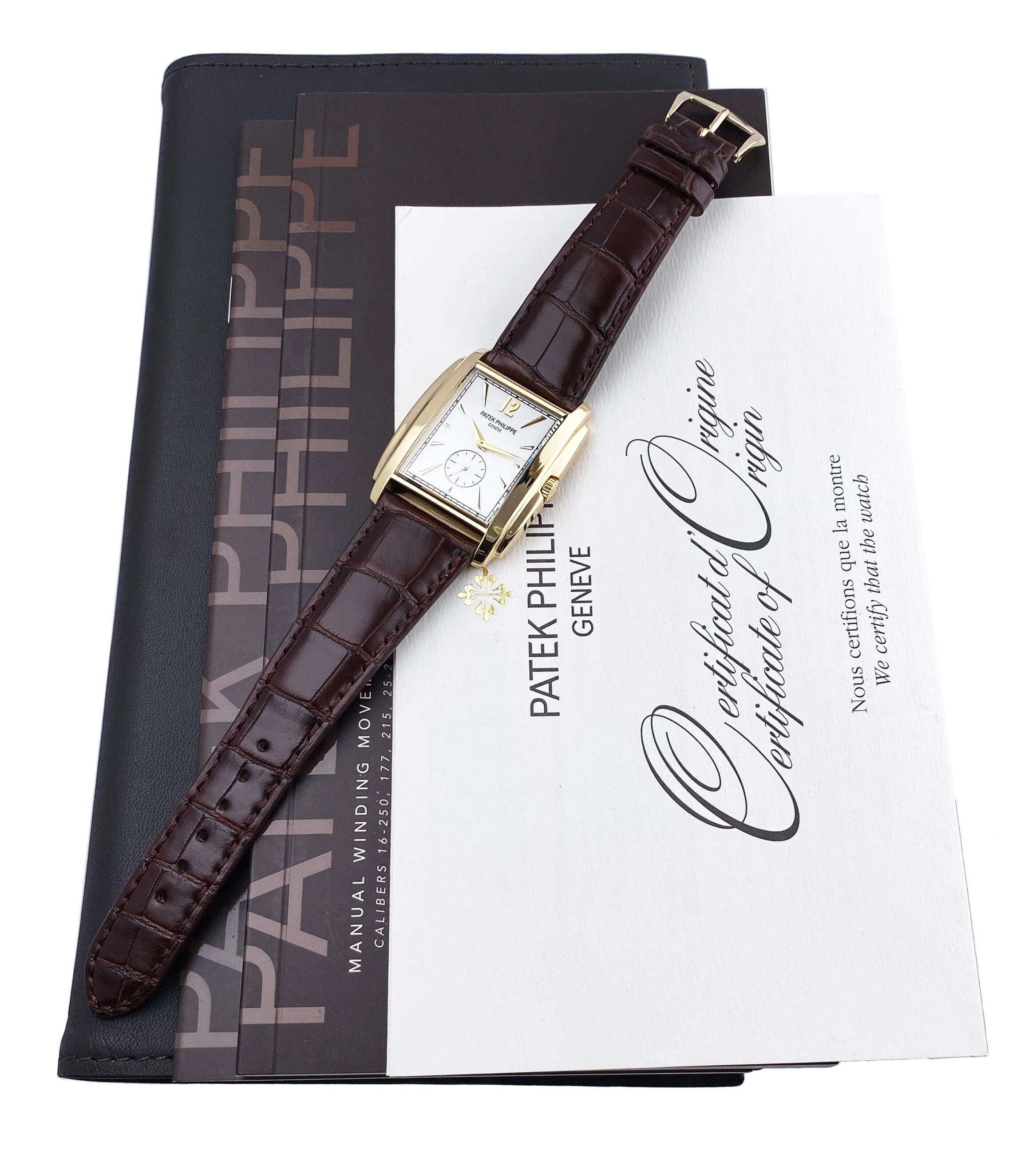 Patek Philippe Gondolo 5124J 18K Yellow Gold Mens Watch Box Papers