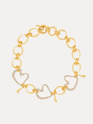 Pavé Heart O Chain-Link Necklace
