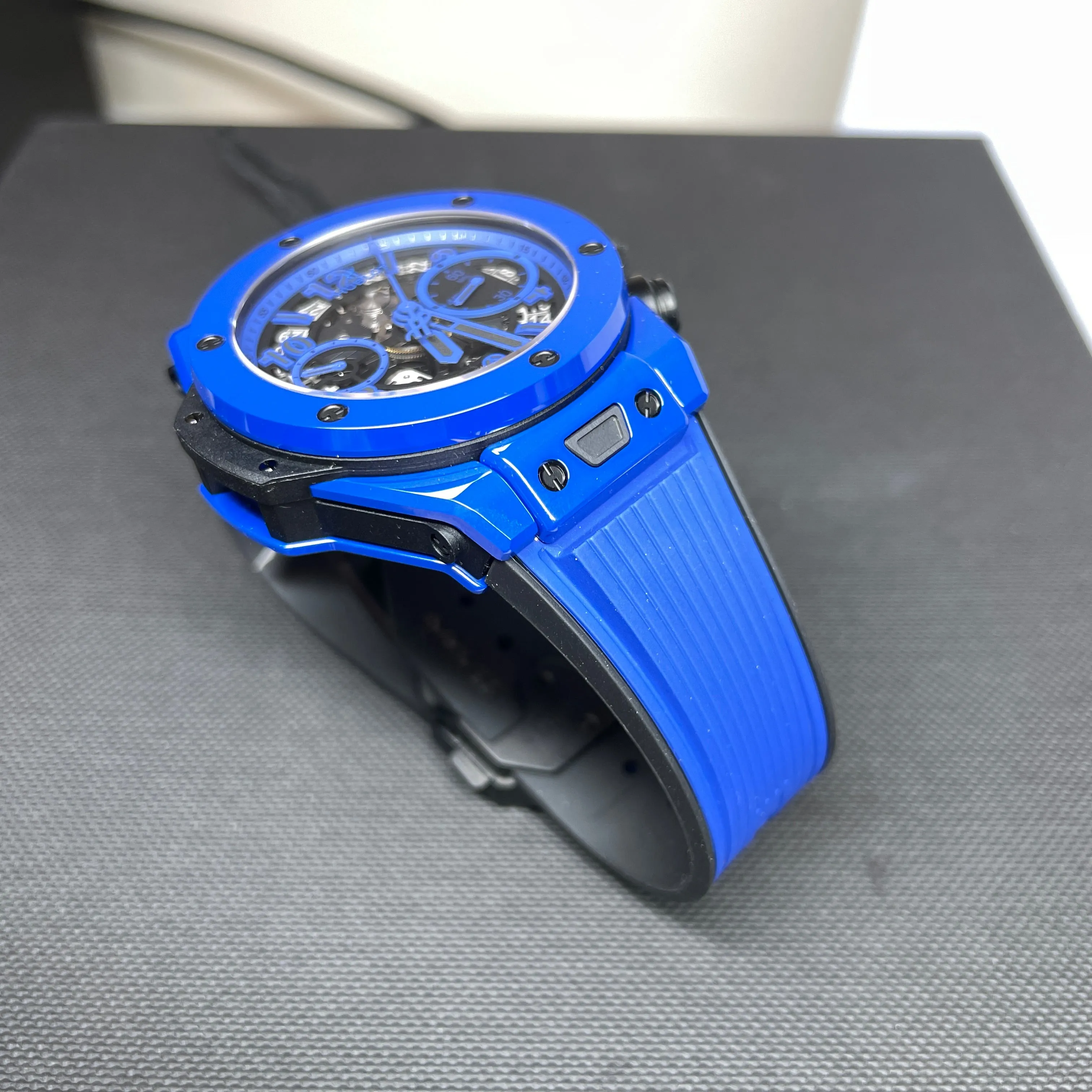 Pre-Owned Hublot Blue Magic Big Bang Unico Chronograph 42mm Ceramic Watch