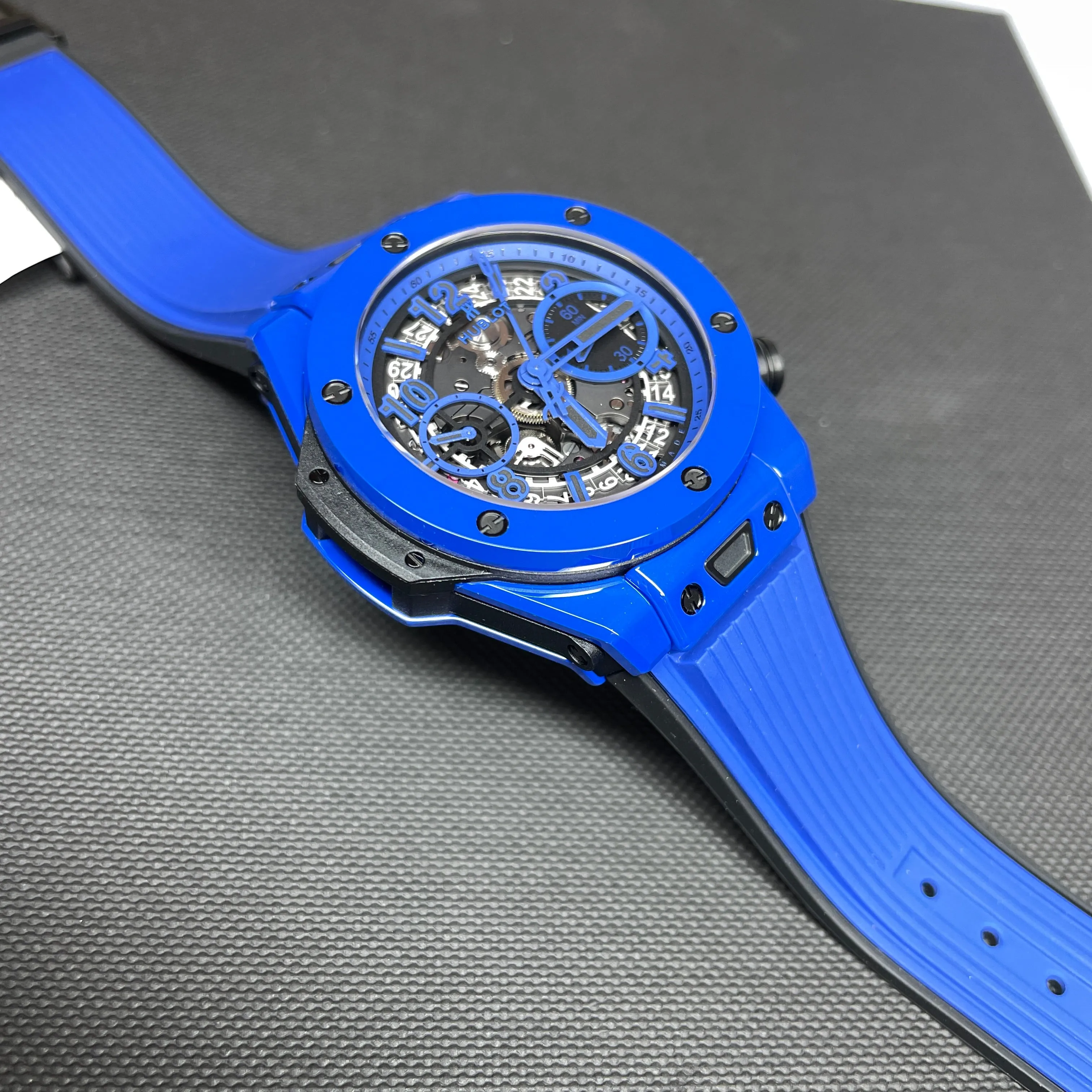 Pre-Owned Hublot Blue Magic Big Bang Unico Chronograph 42mm Ceramic Watch