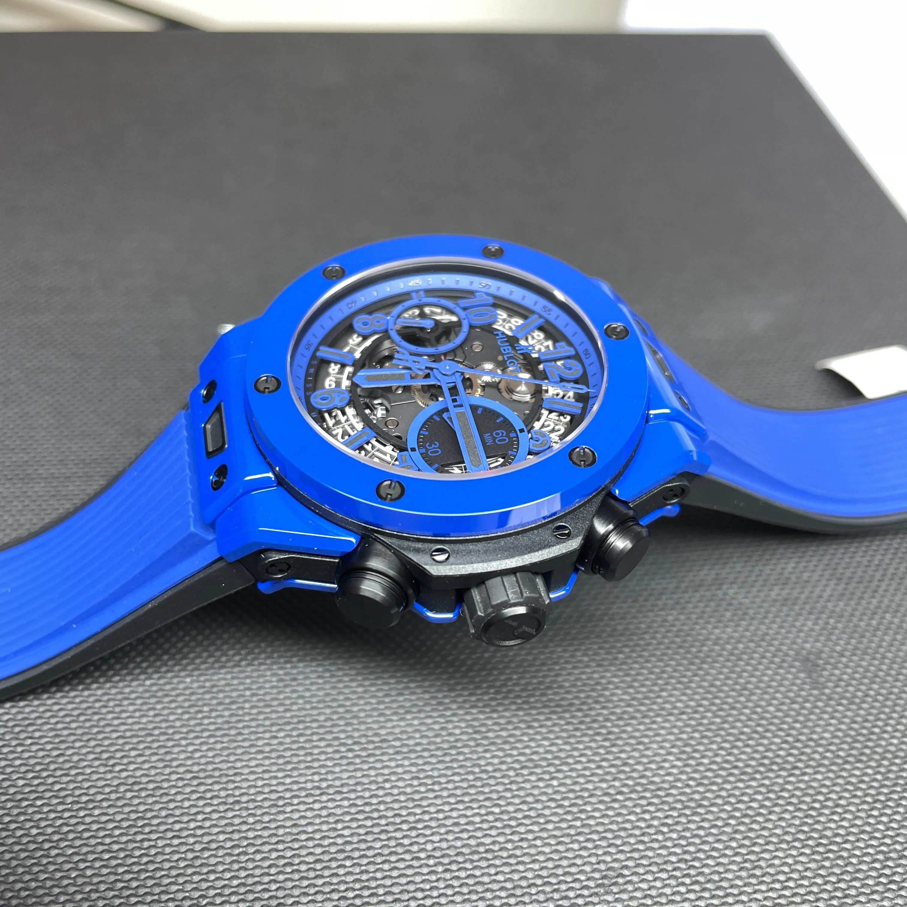 Pre-Owned Hublot Blue Magic Big Bang Unico Chronograph 42mm Ceramic Watch