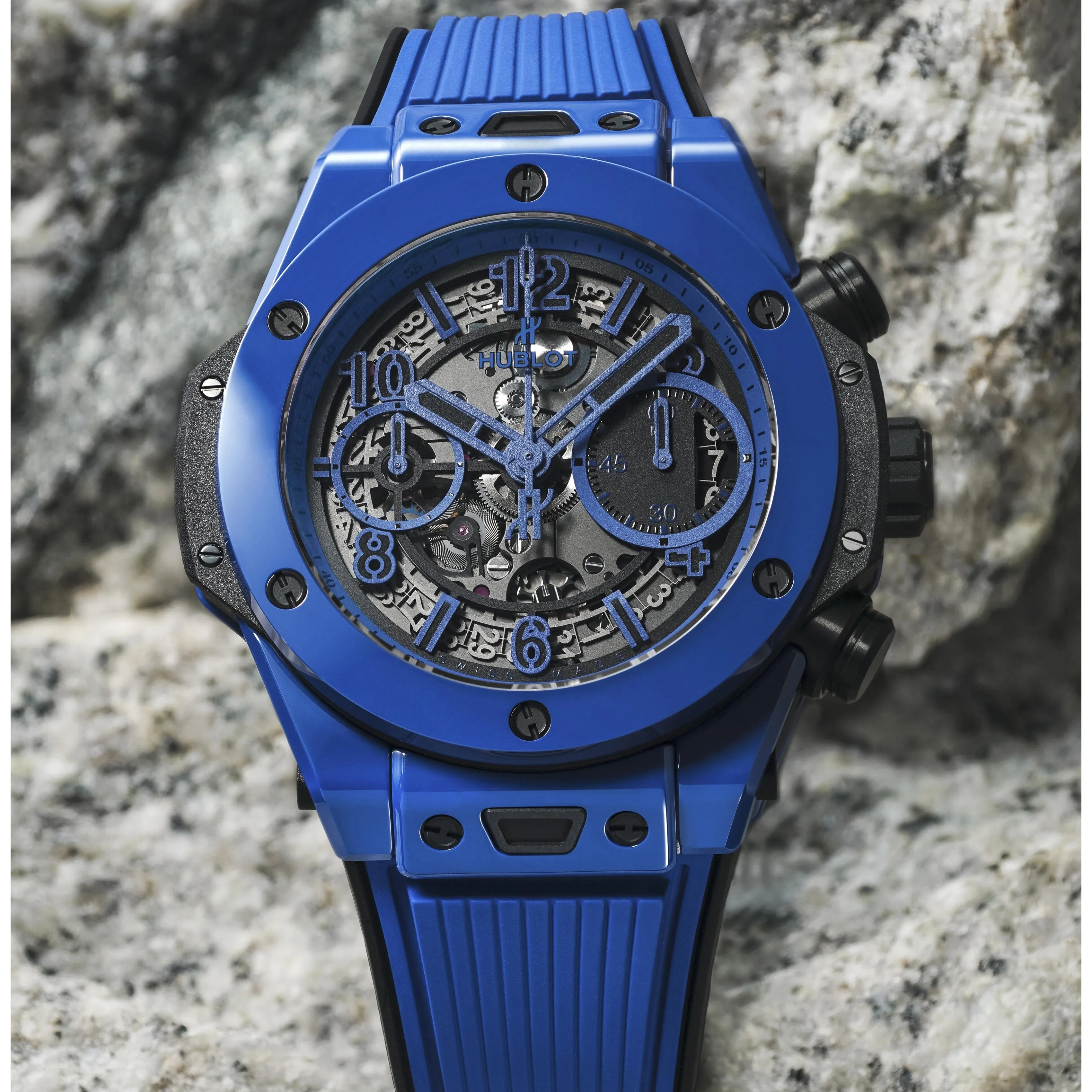 Pre-Owned Hublot Blue Magic Big Bang Unico Chronograph 42mm Ceramic Watch