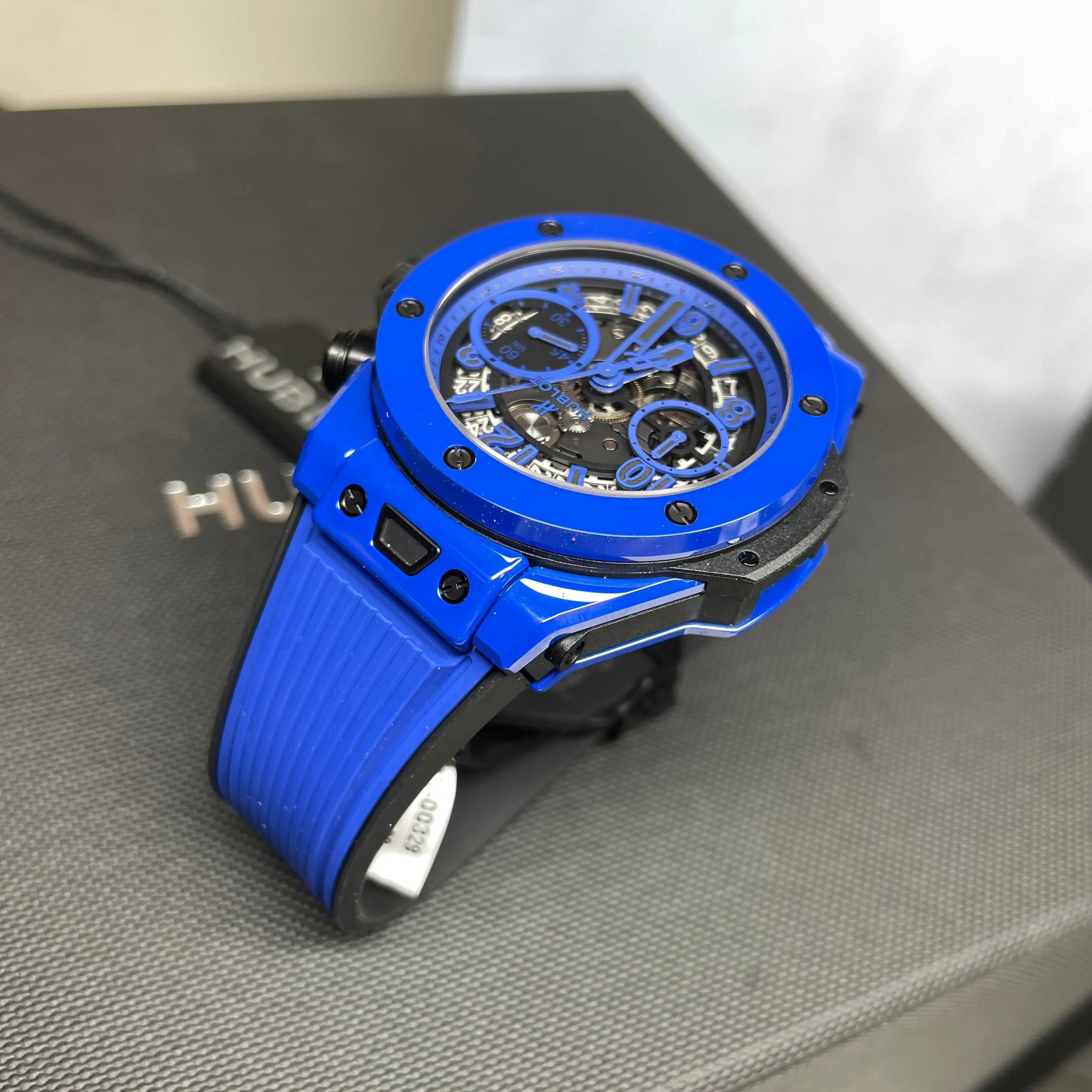 Pre-Owned Hublot Blue Magic Big Bang Unico Chronograph 42mm Ceramic Watch