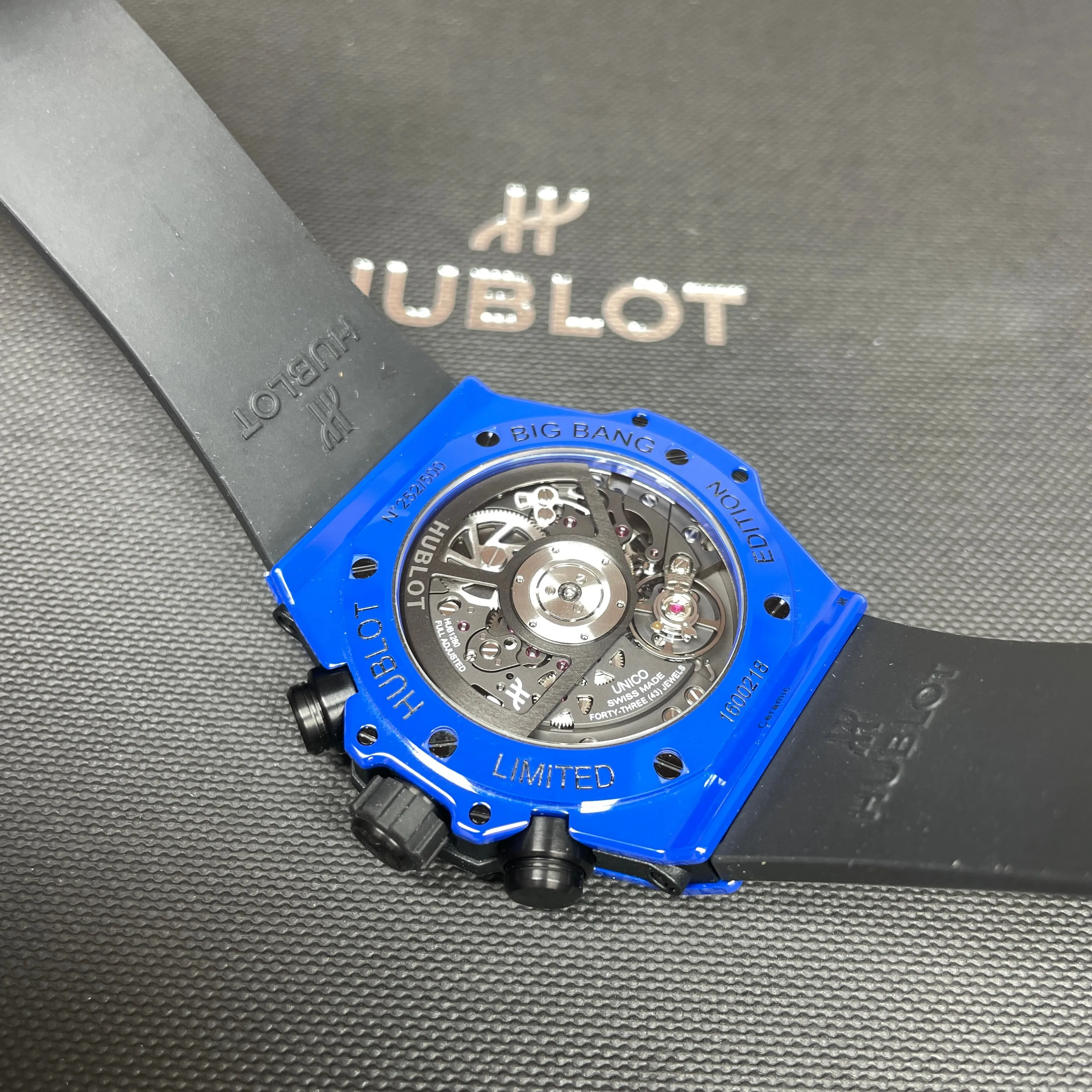 Pre-Owned Hublot Blue Magic Big Bang Unico Chronograph 42mm Ceramic Watch