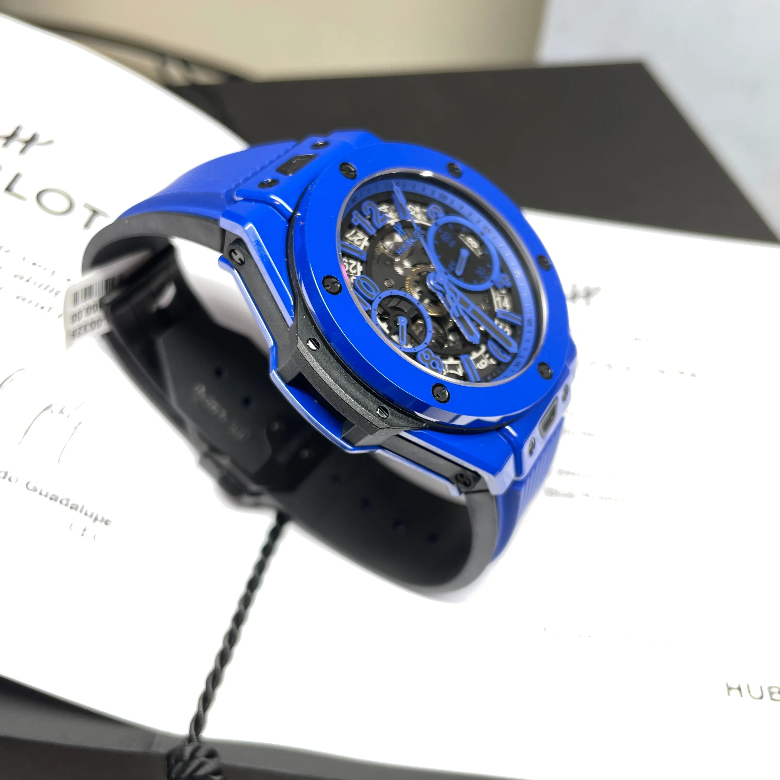 Pre-Owned Hublot Blue Magic Big Bang Unico Chronograph 42mm Ceramic Watch