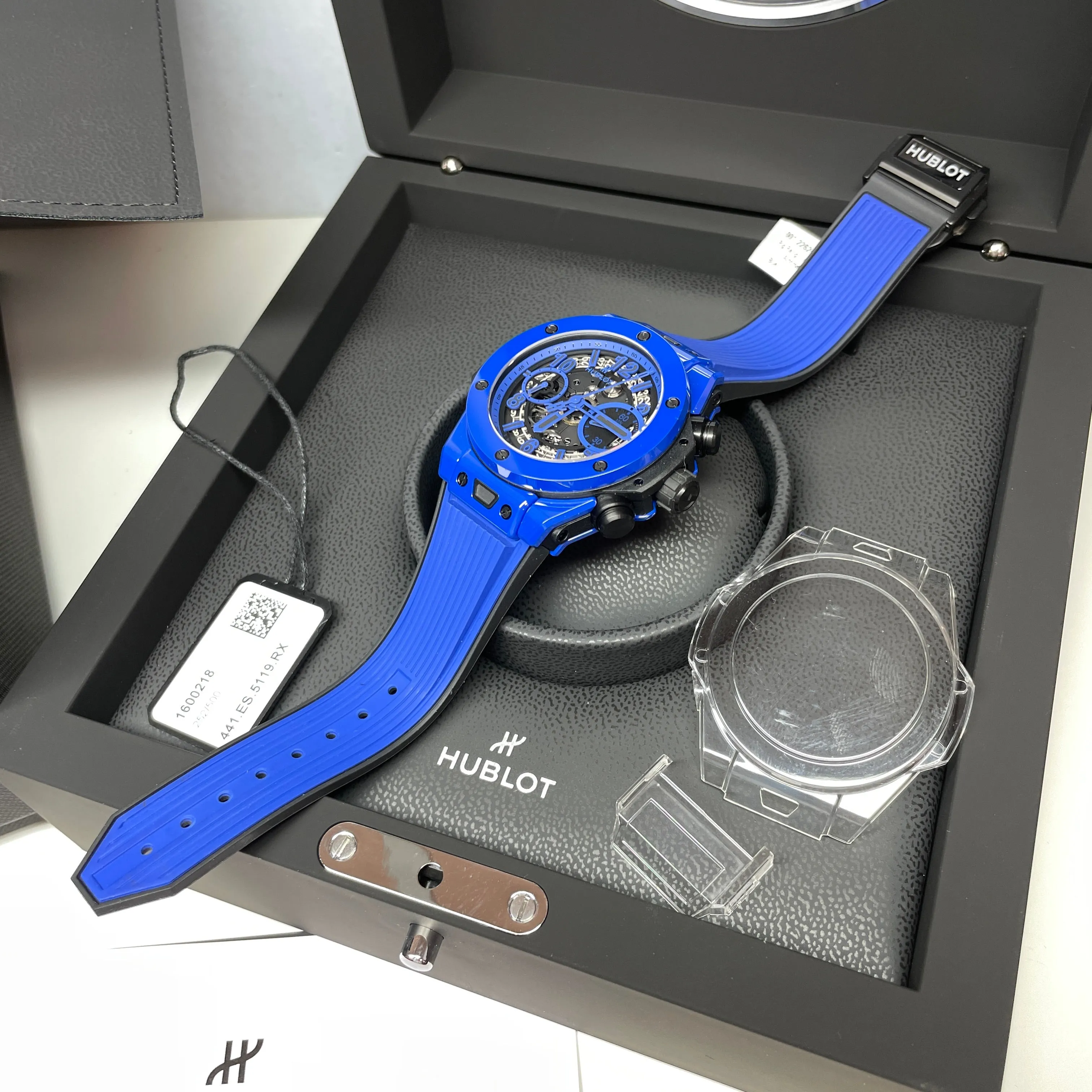 Pre-Owned Hublot Blue Magic Big Bang Unico Chronograph 42mm Ceramic Watch