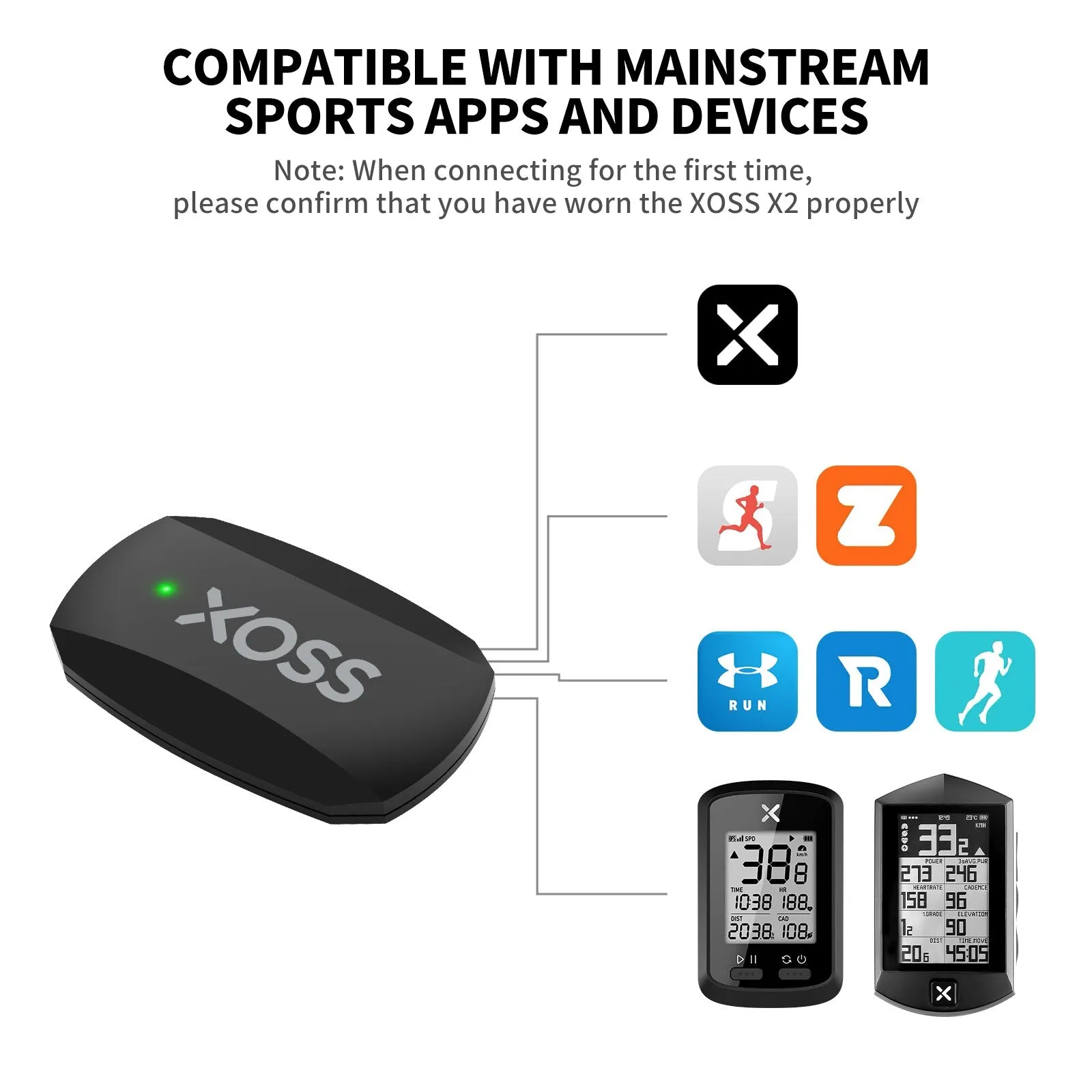 Premium Chest Strap Heart Rate Monitor – Bluetooth & ANT  for Cycling, Running, Hiking, Fitness, Smart Bicycle Sensor