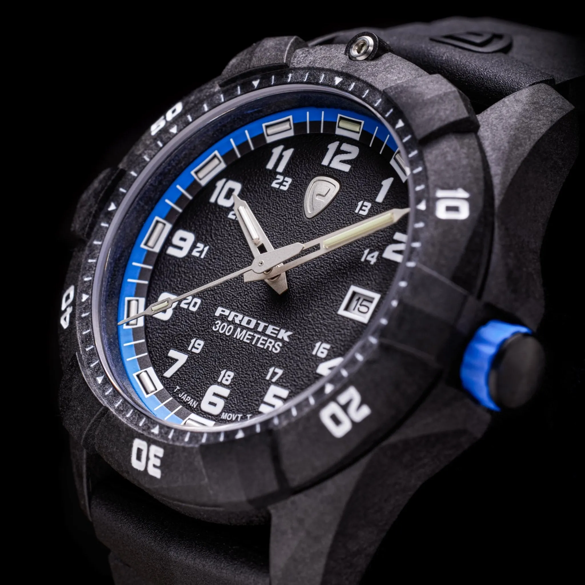 ProTek Carbon Dive 1000 Series Tritium Black Blue