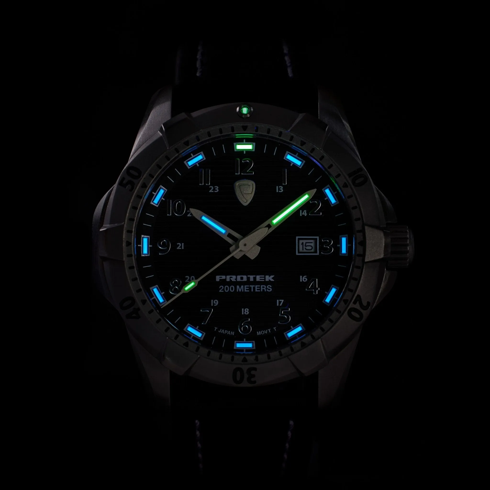 ProTek Steel Dive 2000 Series Tritium White Brown
