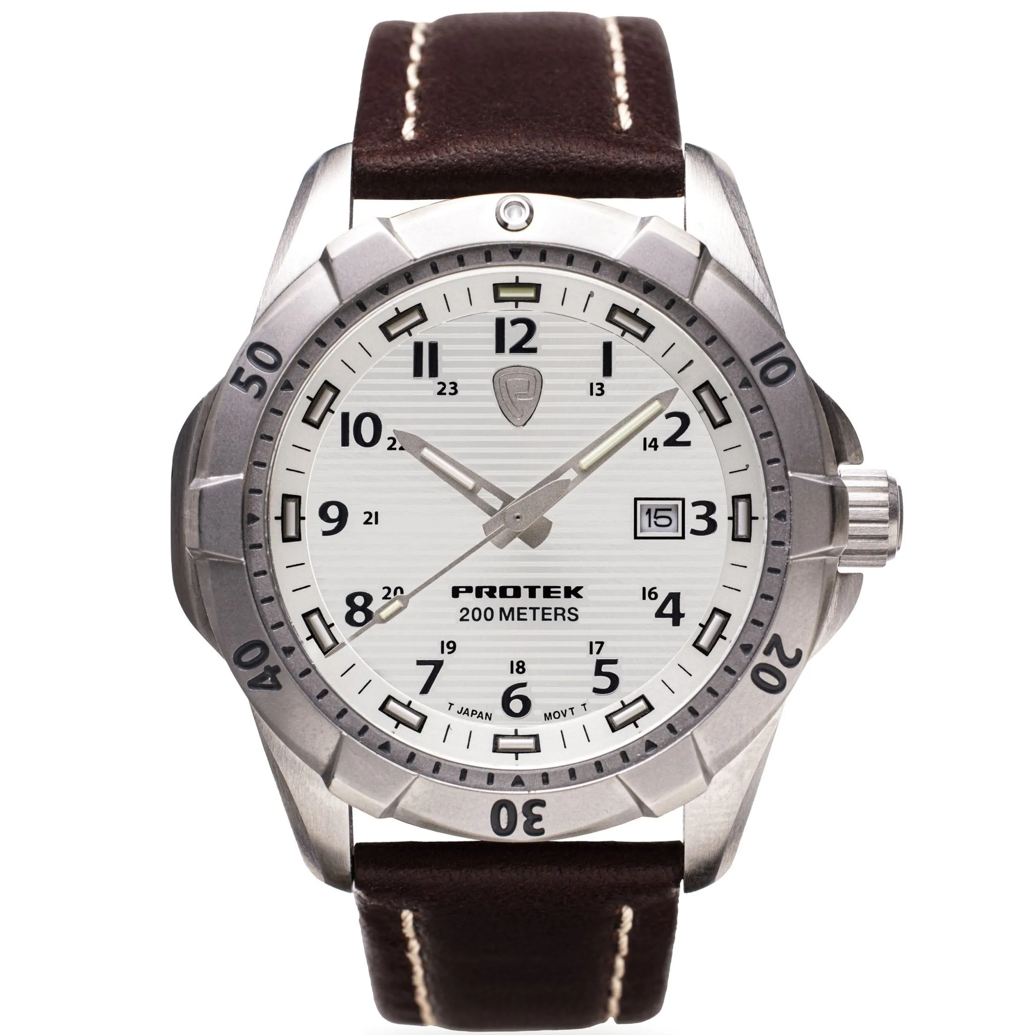 ProTek Steel Dive 2000 Series Tritium White Brown