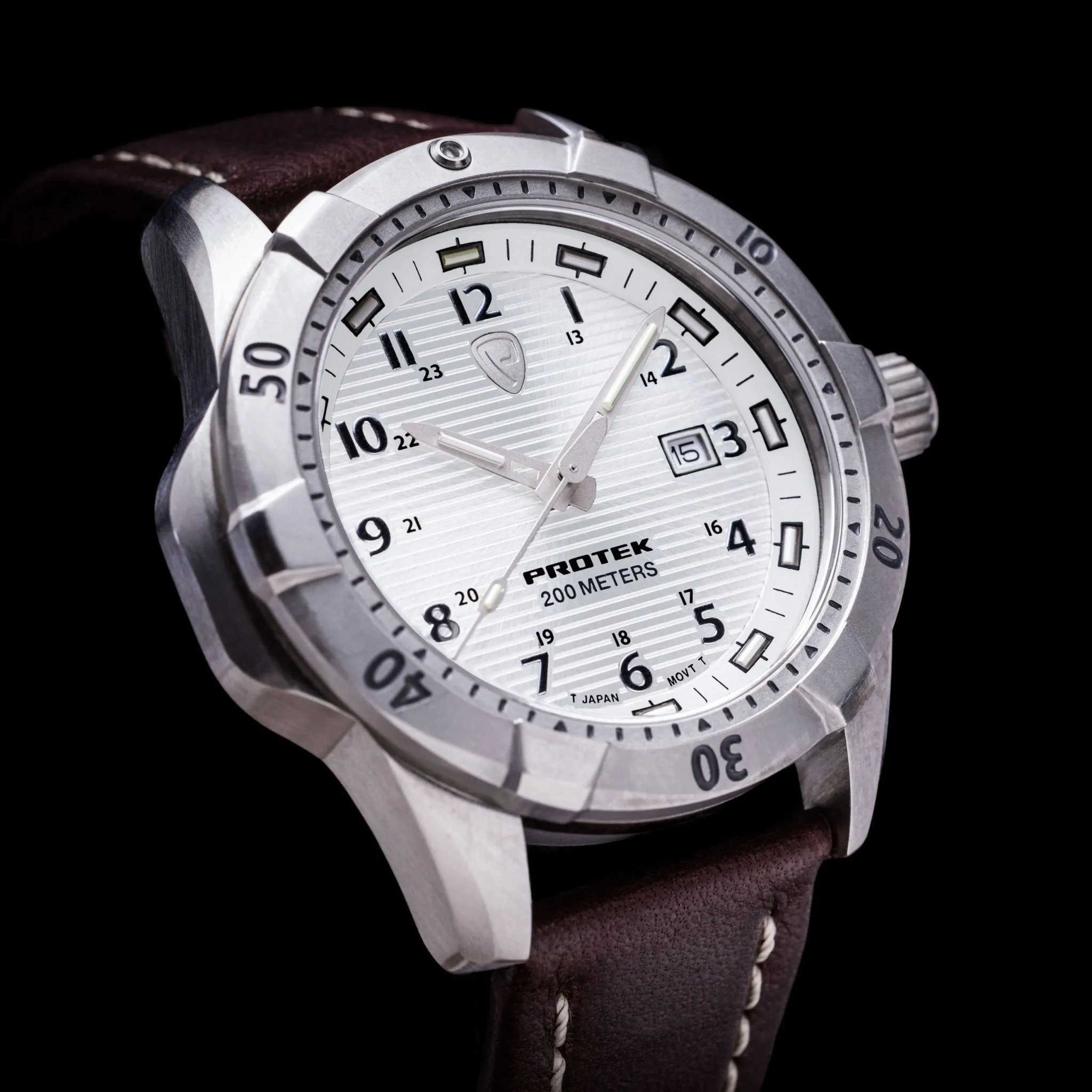 ProTek Steel Dive 2000 Series Tritium White Brown