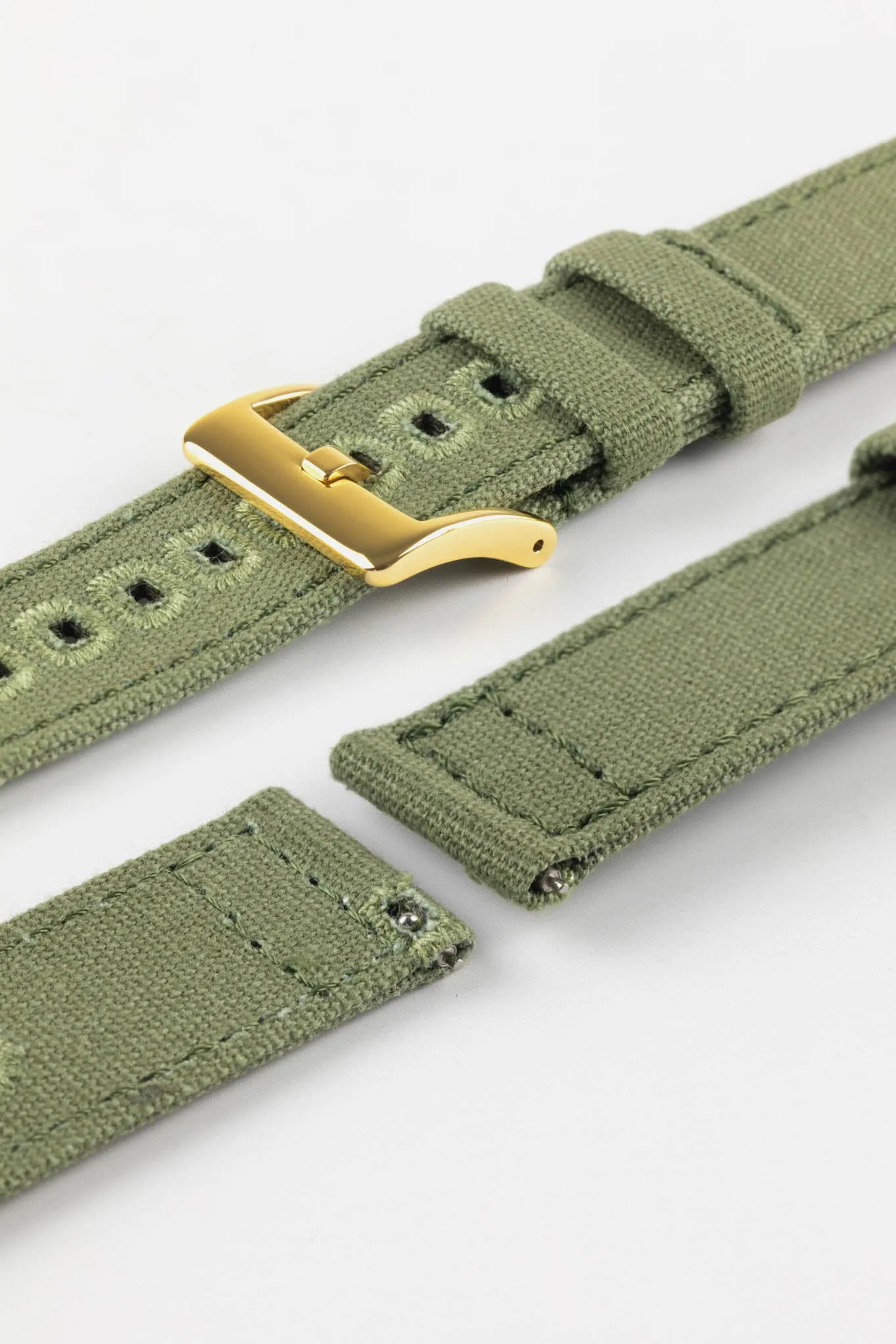 Quick-Release Canvas Watch Strap in GREEN