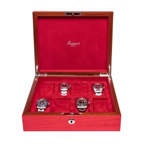 Rapport Heritage Chroma Eight Watch Box Case - Red
