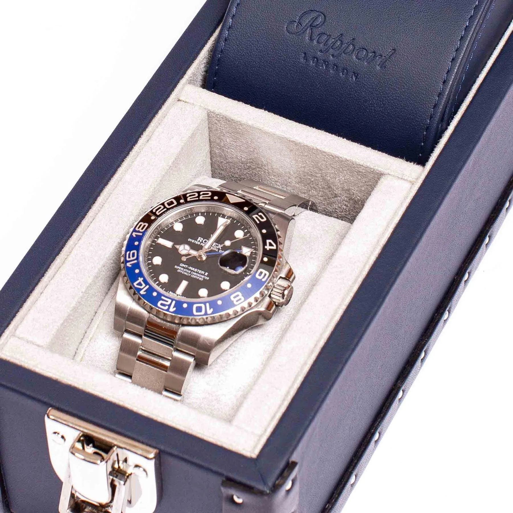 Rapport - Kensington Multi-Storage Watch Case in Blue Leather | L320