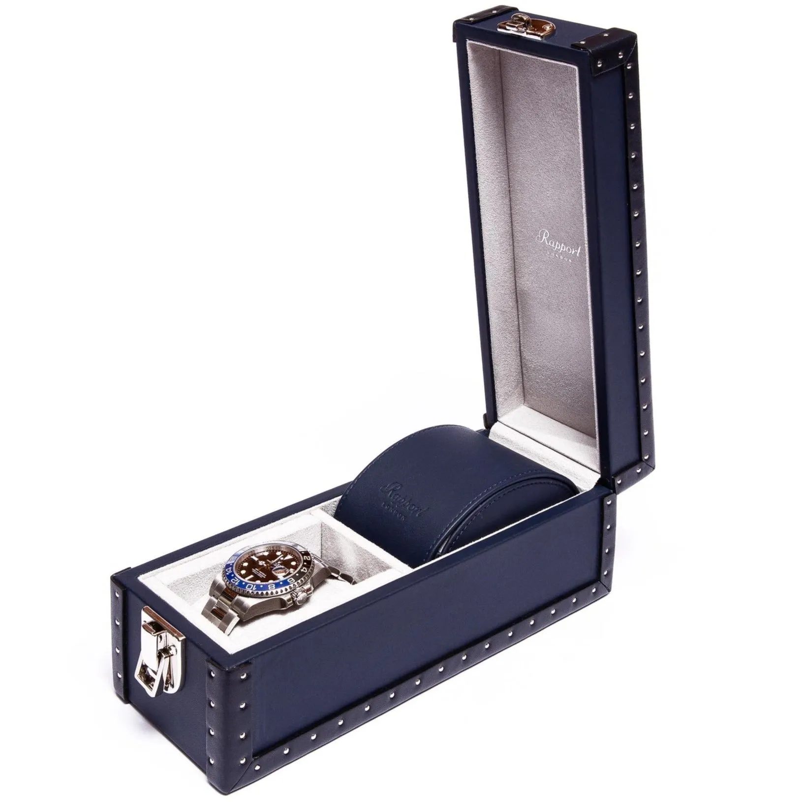 Rapport - Kensington Multi-Storage Watch Case in Blue Leather | L320
