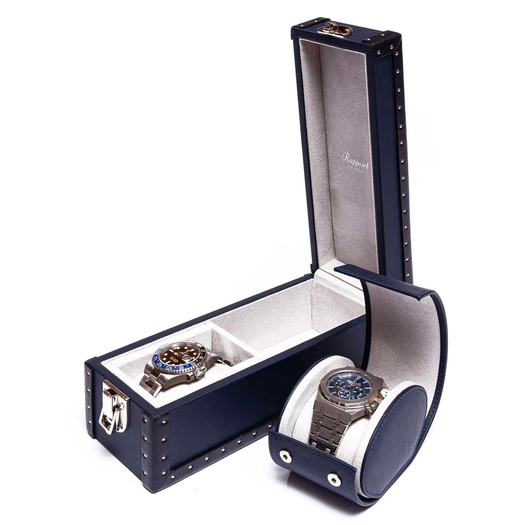 Rapport - Kensington Multi-Storage Watch Case in Blue Leather | L320