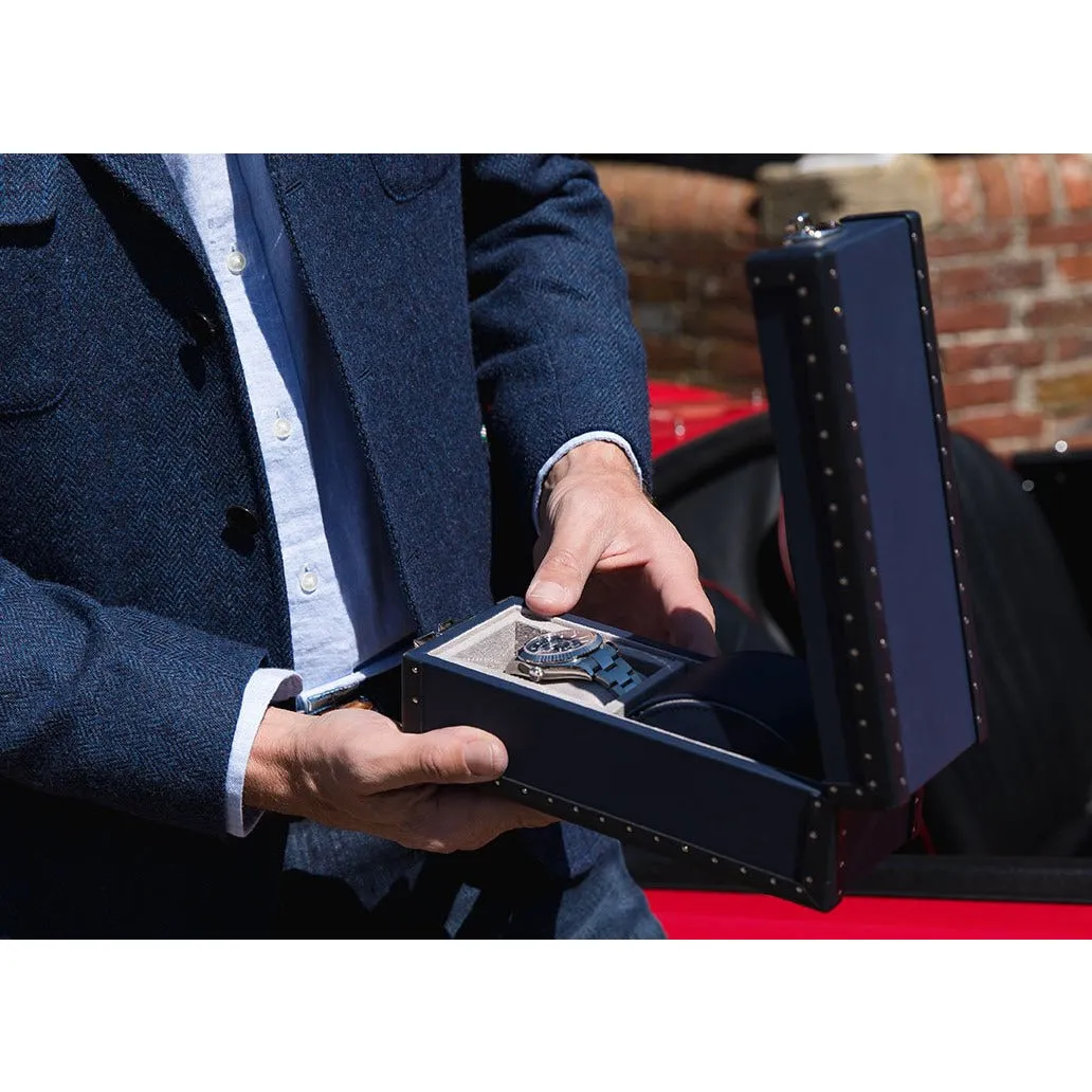 Rapport - Kensington Multi-Storage Watch Case in Blue Leather | L320
