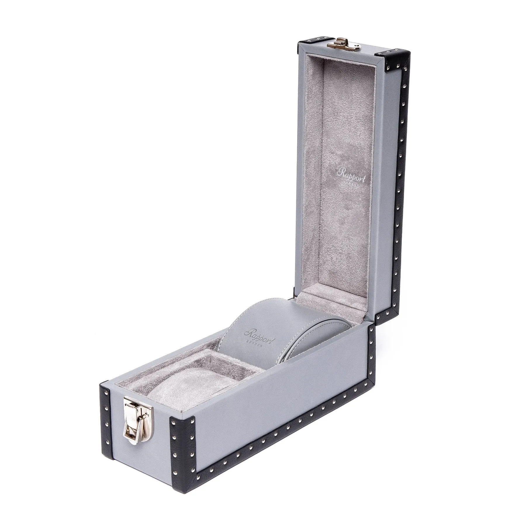 Rapport - Kensington Multi-Storage Watch Case in Grey Leather | L335