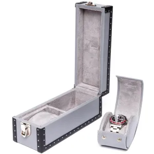 Rapport - Kensington Multi-Storage Watch Case in Grey Leather | L335