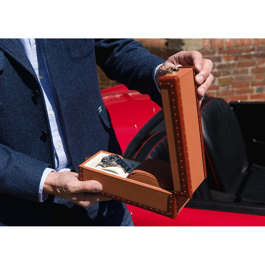 Rapport - Kensington Multi-Storage Watch Case in Tan Leather | L325