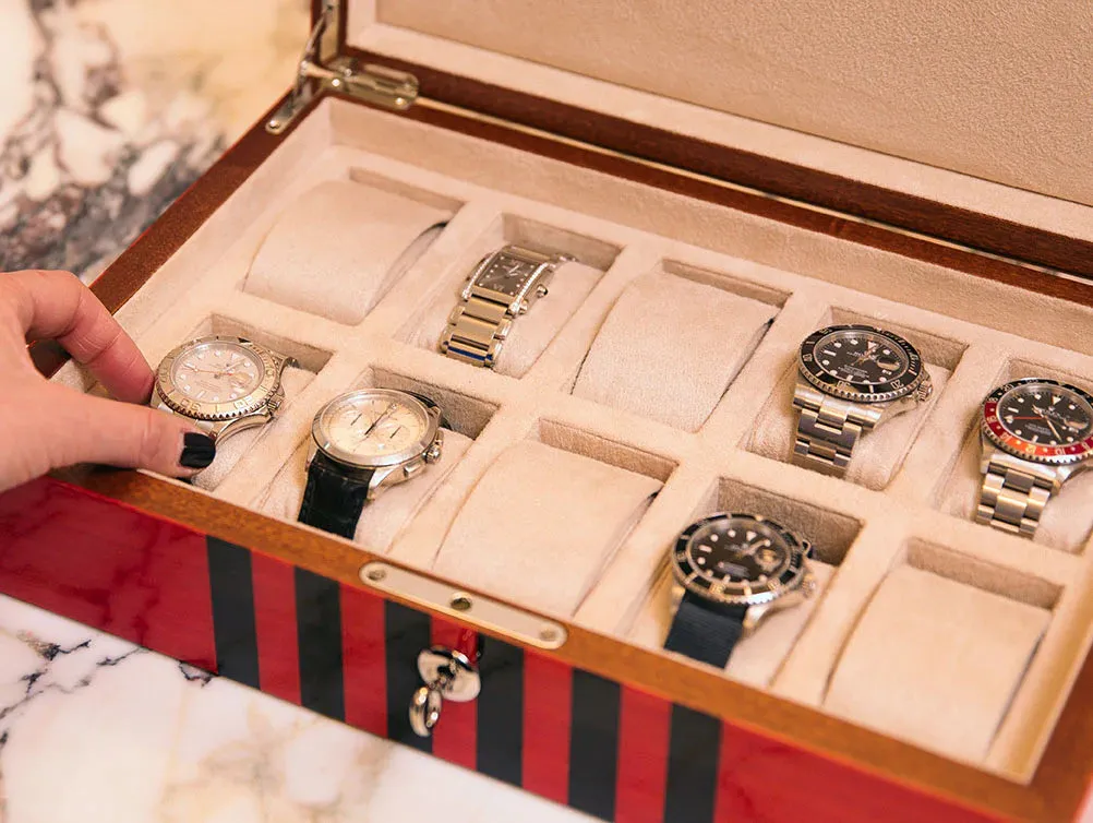 Rapport Labyrinth Ten Watch Box -10 Watches (Red)