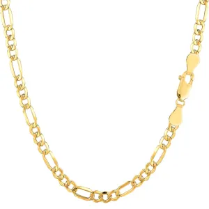 Real 10K Yellow Gold 3MM Figaro Link Chains