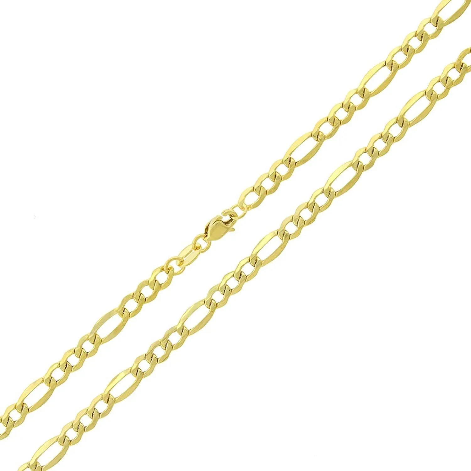 Real 10K Yellow Gold 3MM Figaro Link Chains