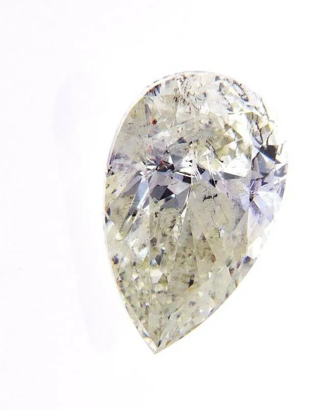 Real 1.71CT Loose Diamond K Color I1 Clarity Natural Pear Shape Cut Brilliant