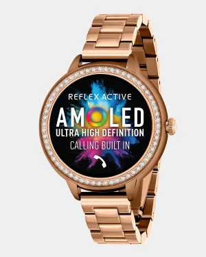 Reflex Active Series 41 Amoled Stone Set Rose Gold Bracelet Smart Calling Watch