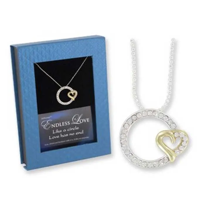 Rhinestone Endless Love Pendant in Sterling Silver