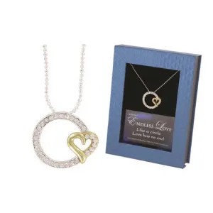 Rhinestone Endless Love Pendant in Sterling Silver