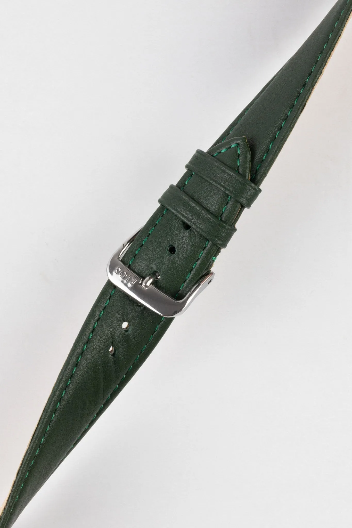 RIOS1931 TOSCANA Square-Padded Calfskin Leather Watch Strap in FOREST GREEN