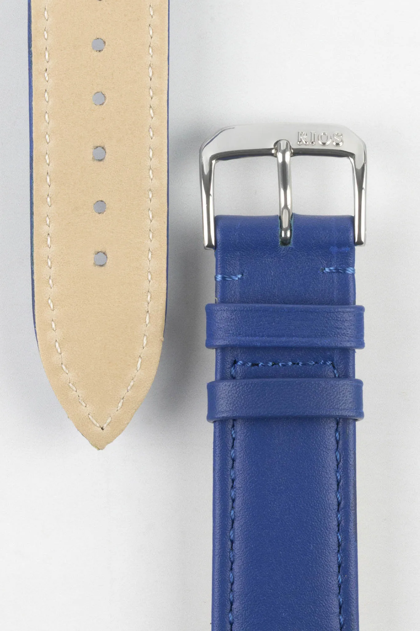 RIOS1931 TOSCANA Square-Padded Calfskin Leather Watch Strap in ROYAL BLUE