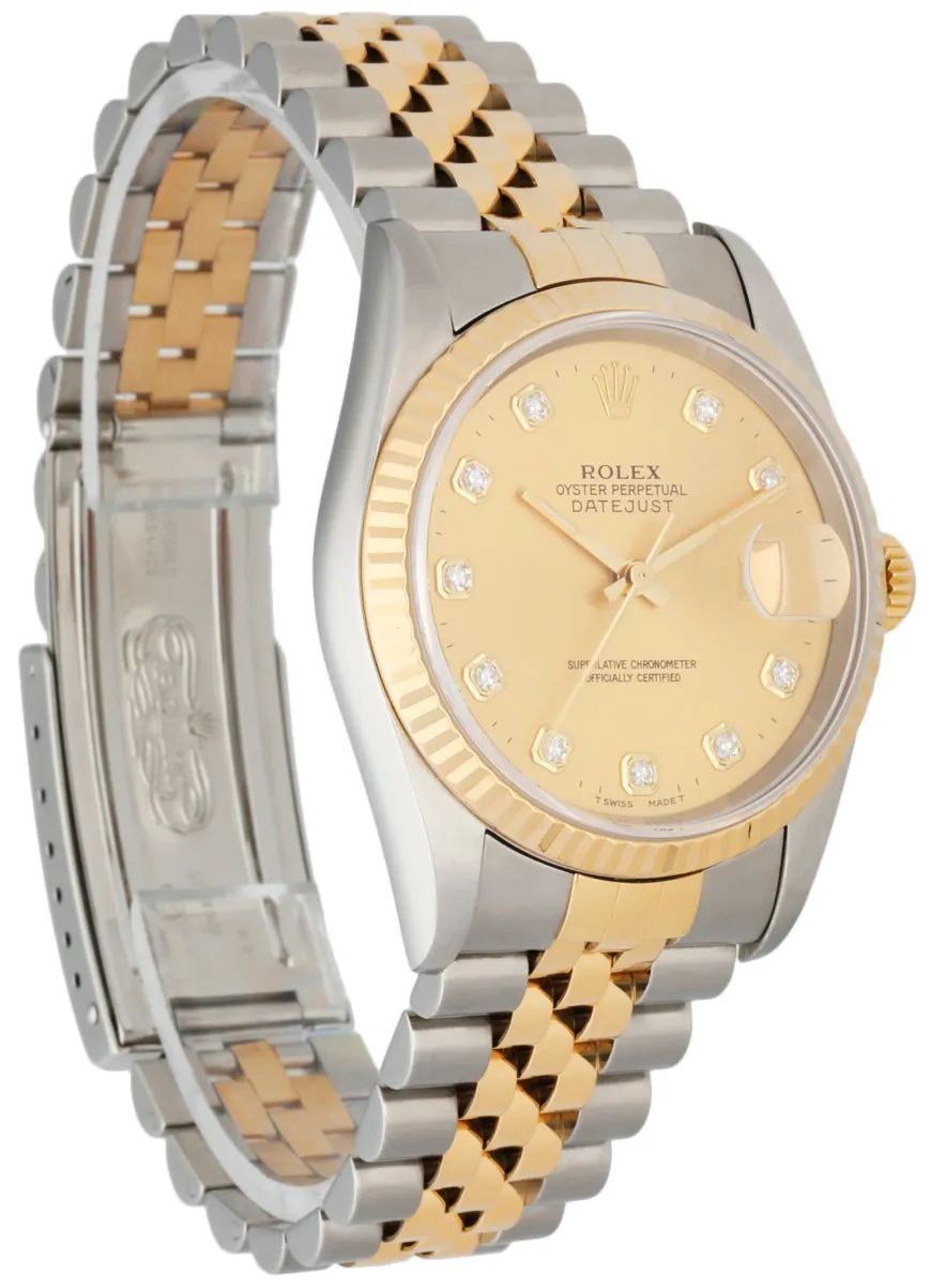 Rolex Datejust 16233 Diamond Dial Men's Watch