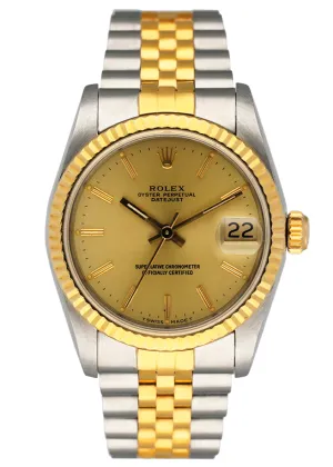 Rolex Datejust 68273 Midsize Champagne Dial  Ladies Watch