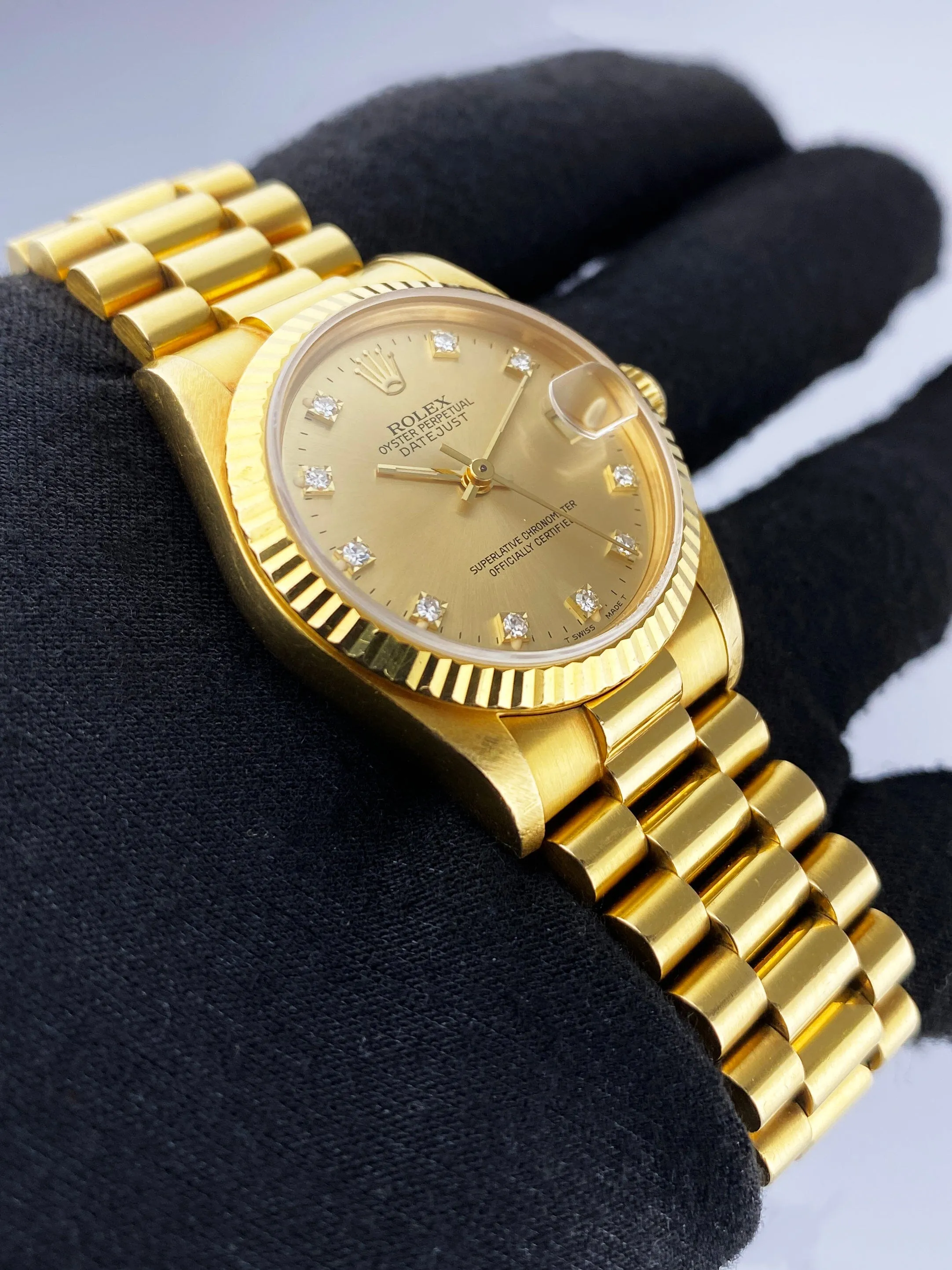 Rolex DateJust 68278 Diamond Champagne Dial Ladies Watch