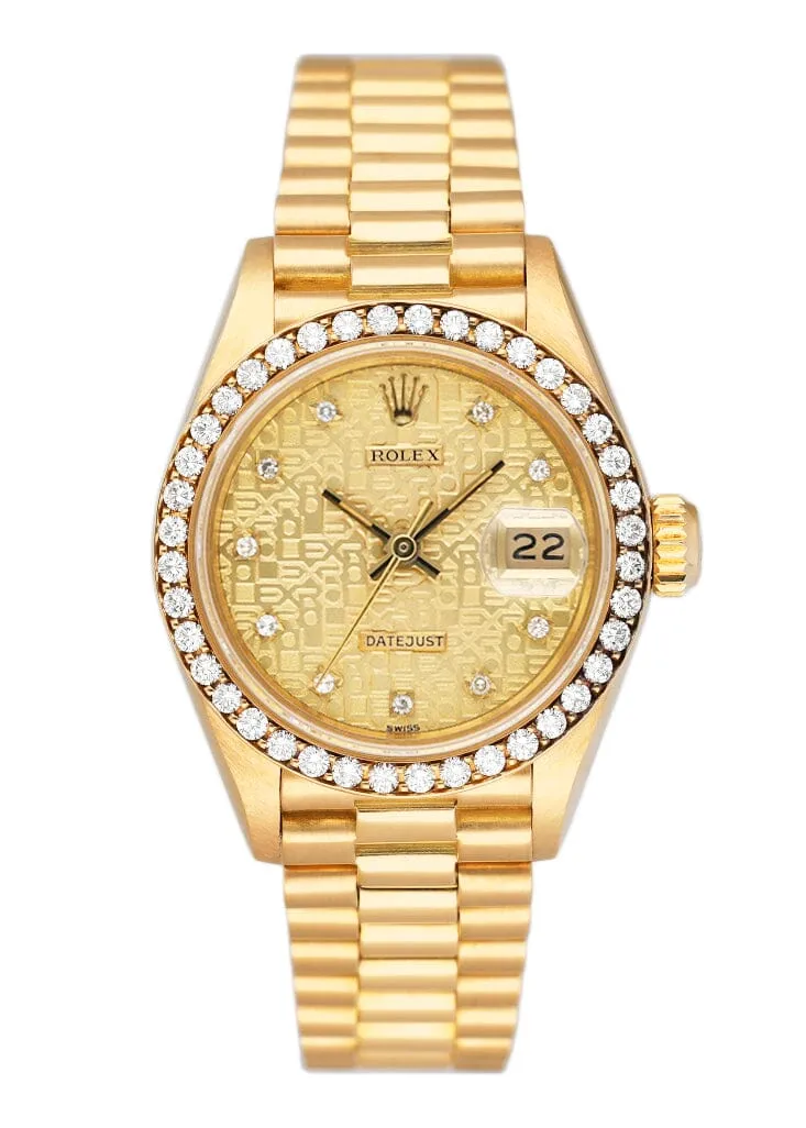 Rolex Datejust 69138 Diamond Anniversary Dial Ladies Watch Box Papers