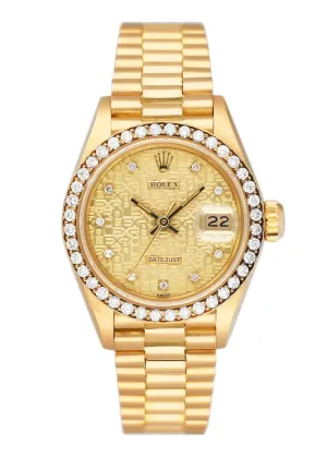 Rolex Datejust 69138 Diamond Anniversary Dial Ladies Watch Box Papers