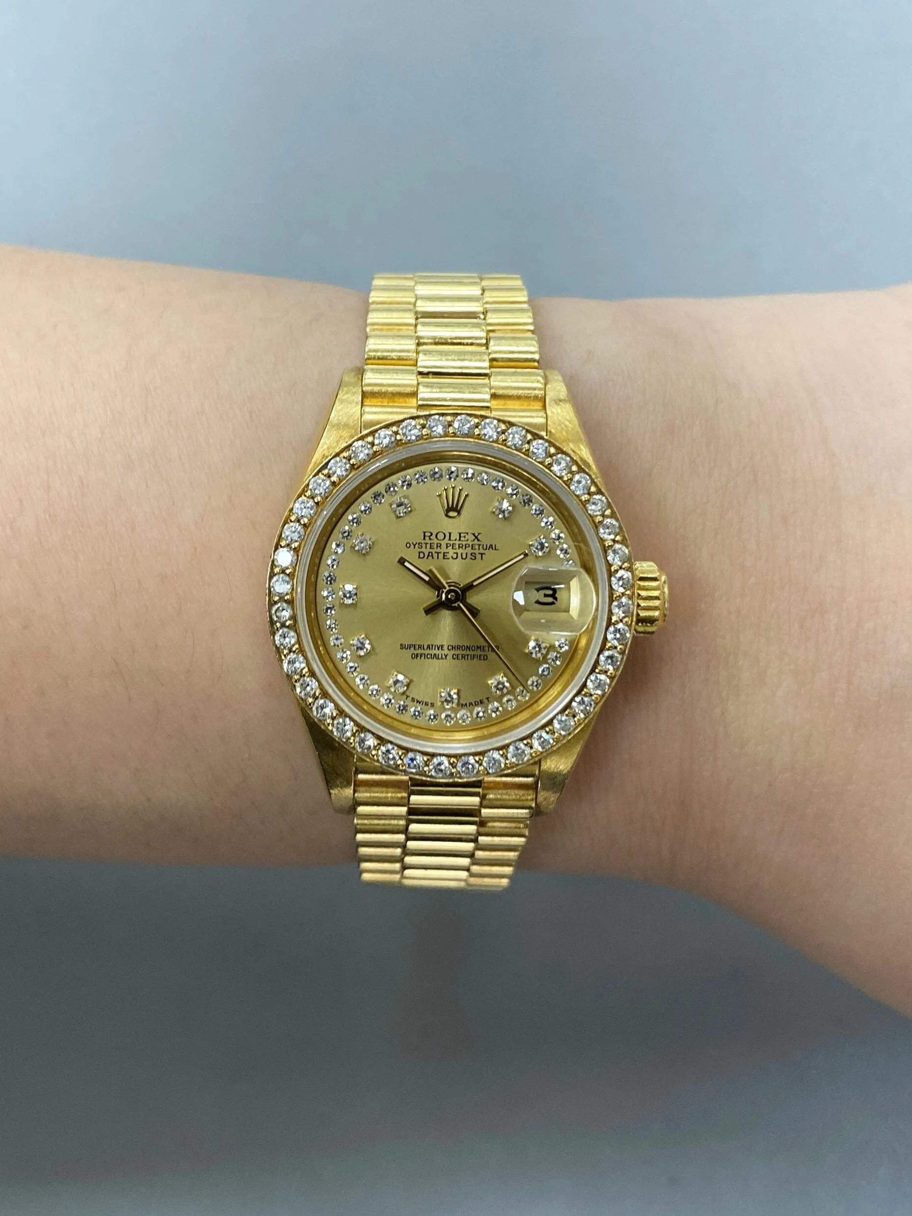 Rolex Datejust 69138 Diamond Dial & Bezel President Ladies Watch