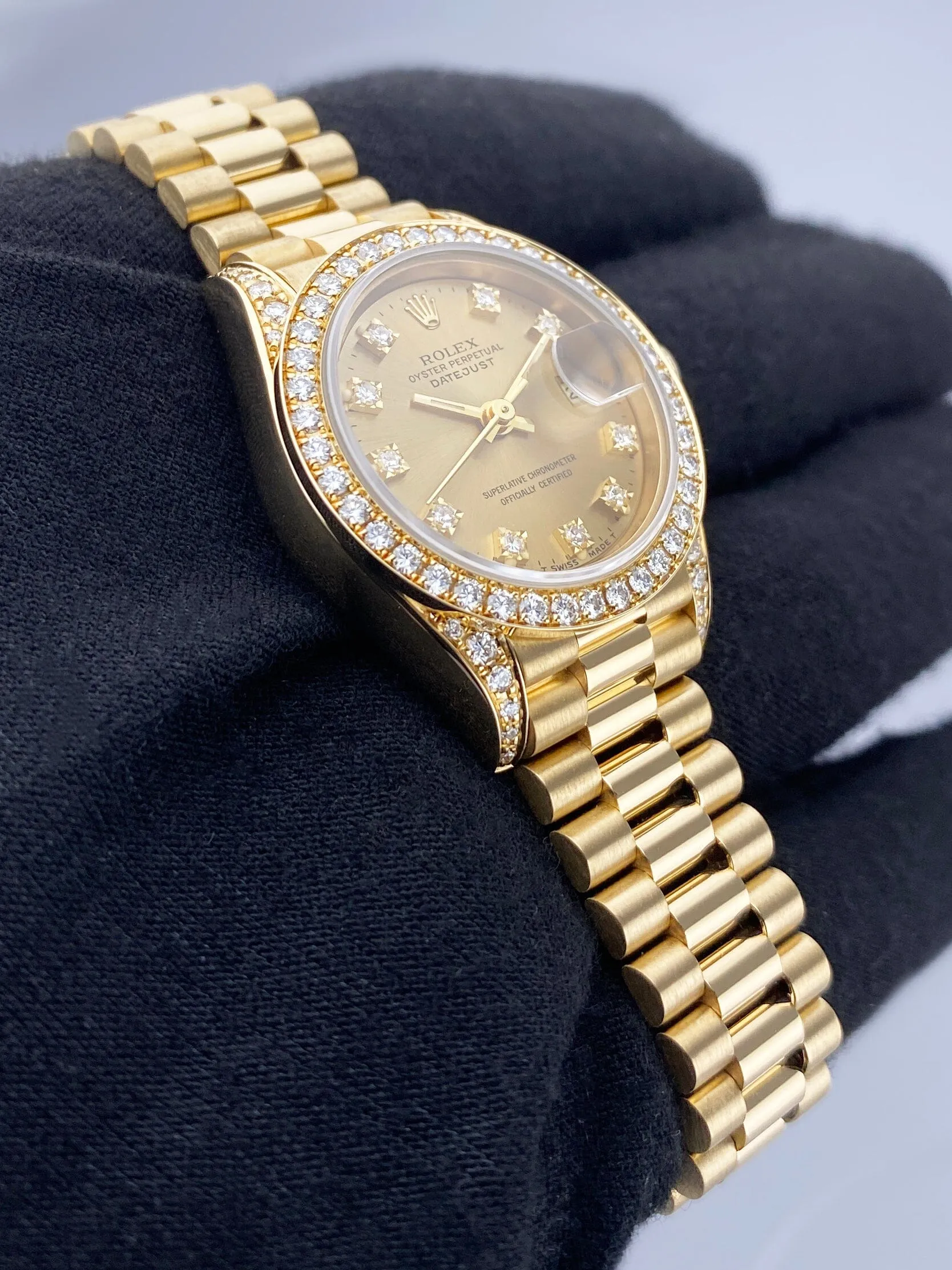 Rolex Datejust 69158 Diamond 18K Yellow Gold Ladies Watch