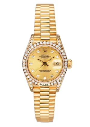 Rolex Datejust 69158 Diamond 18K Yellow Gold Ladies Watch
