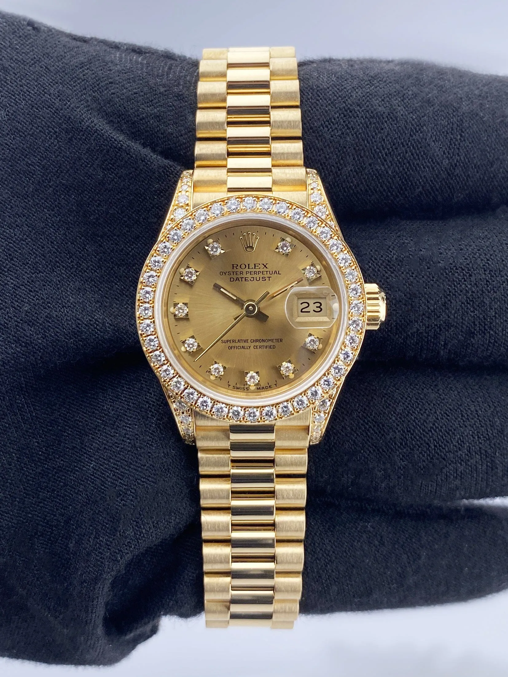Rolex Datejust 69158 Diamond 18K Yellow Gold Ladies Watch