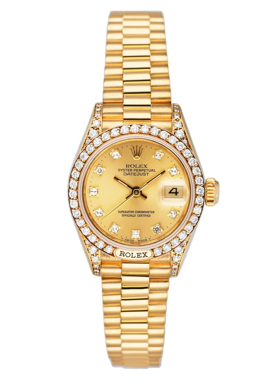 Rolex Datejust 69158 Diamond 18K Yellow Gold Ladies Watch